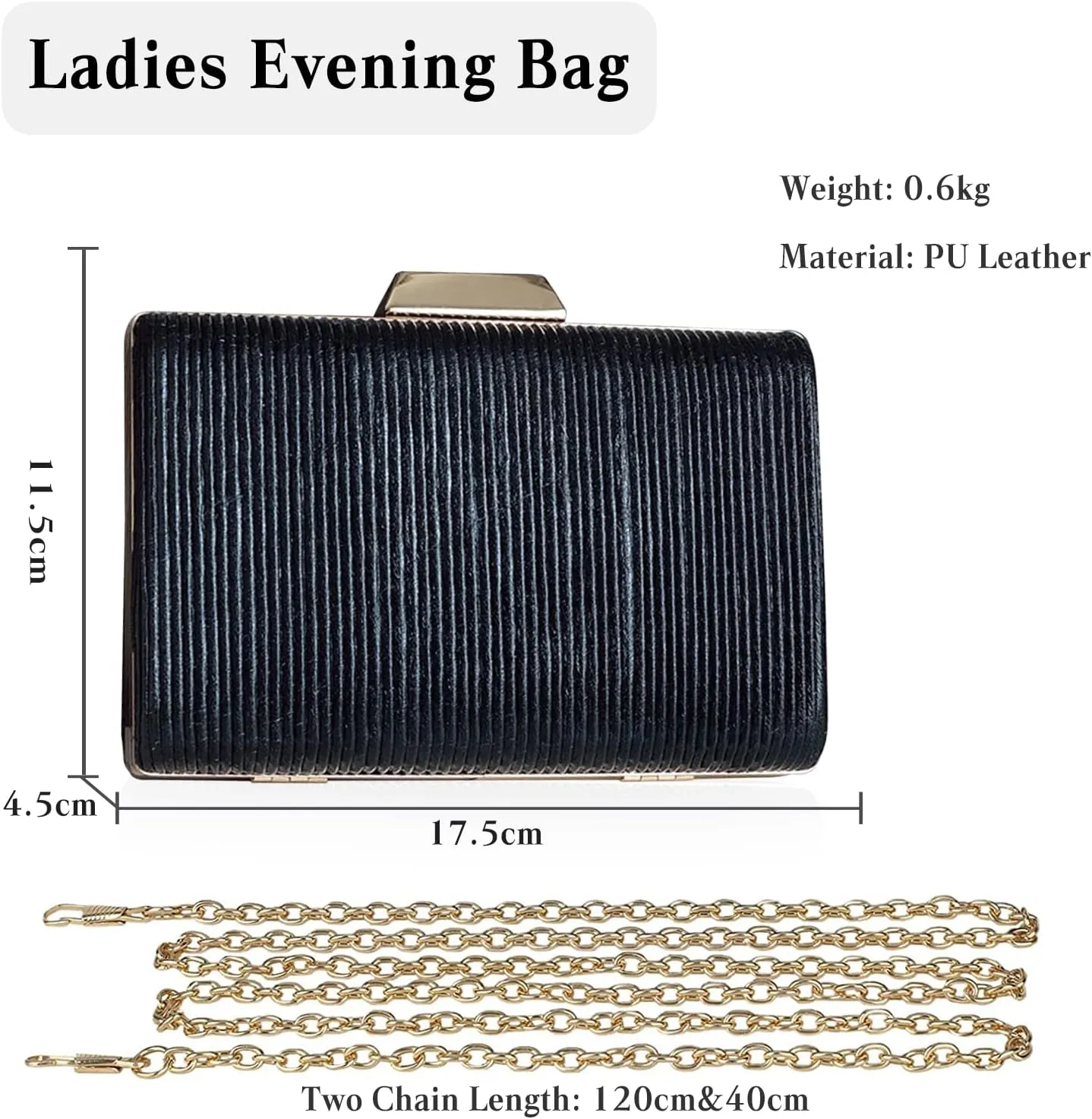 Women Evening Bag Pleated Clutch Bag Bridal Wedding Purse Ladies Shoulder Bag Handbag With Detachable Chain