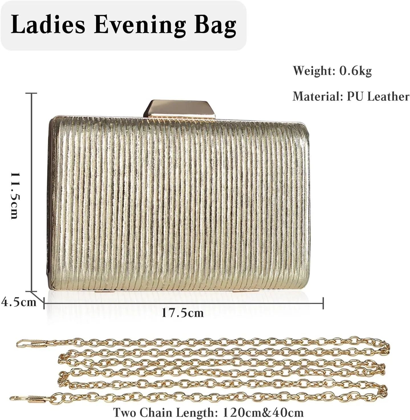 Women Evening Bag Pleated Clutch Bag Bridal Wedding Purse Ladies Shoulder Bag Handbag With Detachable Chain