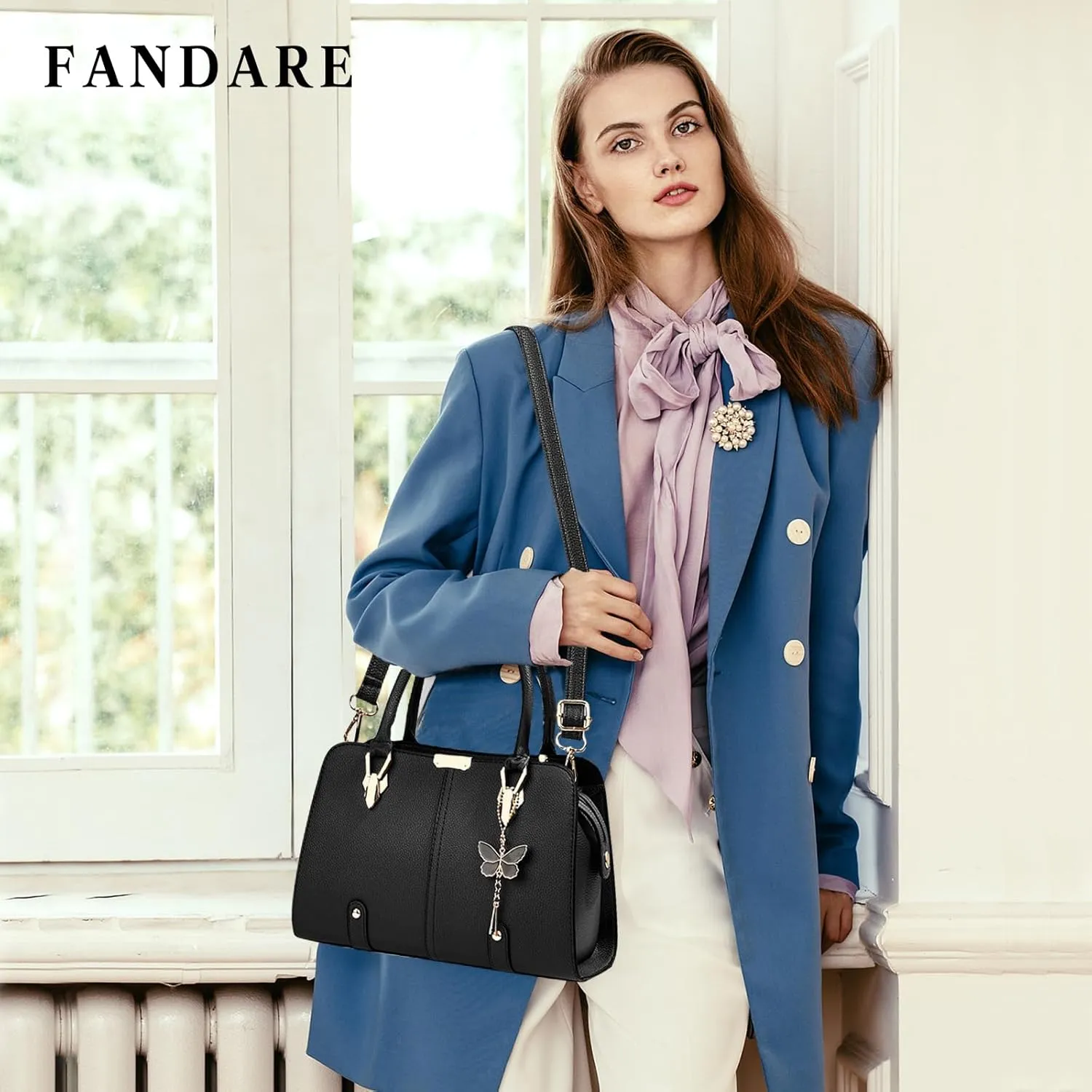 Women Handbag Tote Bag PU Leather Shoulder Bag Crossbody Bag Waterproof Satchel Bag Messenger Bag for Work Travel