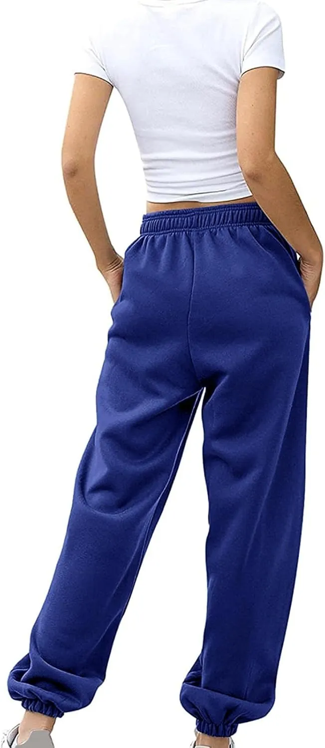 Women Linen Blend Summer Y2K Fashion Pant Trousers Elastic Waist Baggy Stretchy Loose Fit Pant Trousers Office