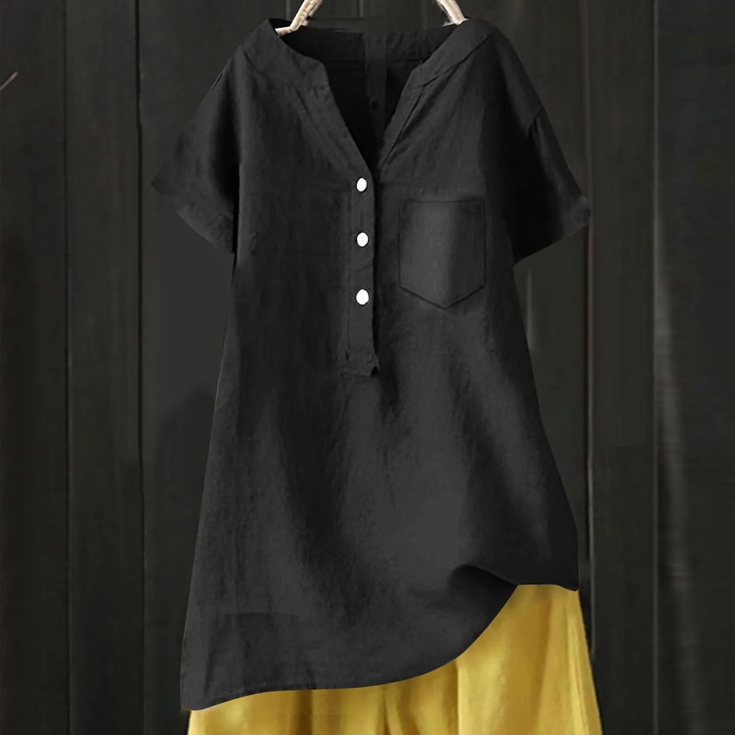 Women Linen Shirts Autumn and Winter Work Daily Long Sleeved Slim Light Blue Shirt Top Women Blouses Linen Blouses