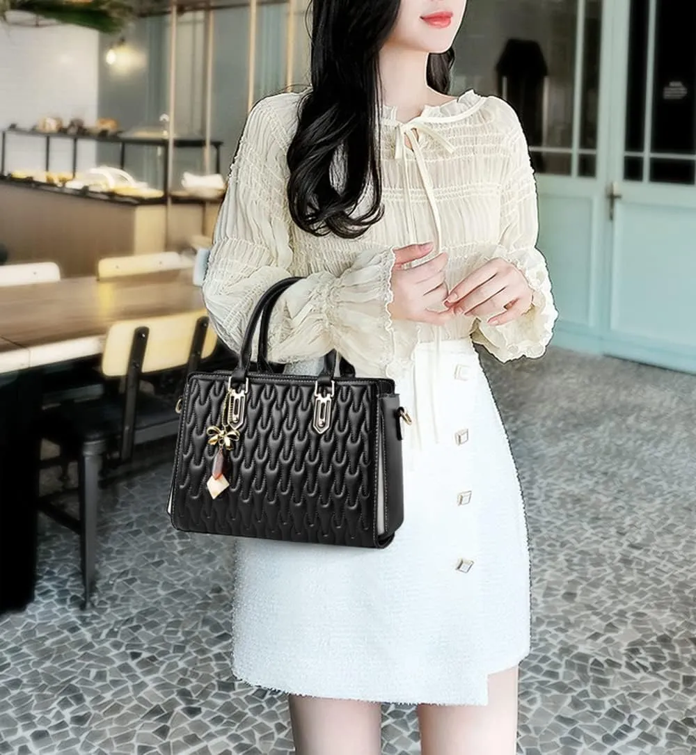 Women Soft Leather Top Handle Purses Fashion Top Handle Satchel Handbags Elegant Shoulder Crossbody Bag Totes (Green)