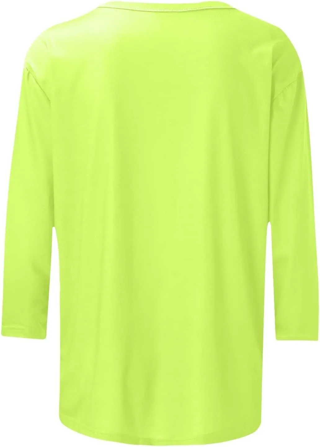 Women's 3/4 Sleeve Tops Trendy Summer 2025 Crew Neck Solid Color T-Shirts Slim Tunic Blouses Loose Fit Workout Outfits