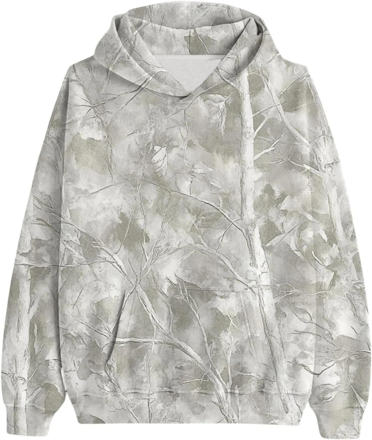 Womens Camo Hoodies Casual Loose Fit Long Sleeve Sweatshirts Oversized Maple Leaf Print Pullover Tops with Pocket