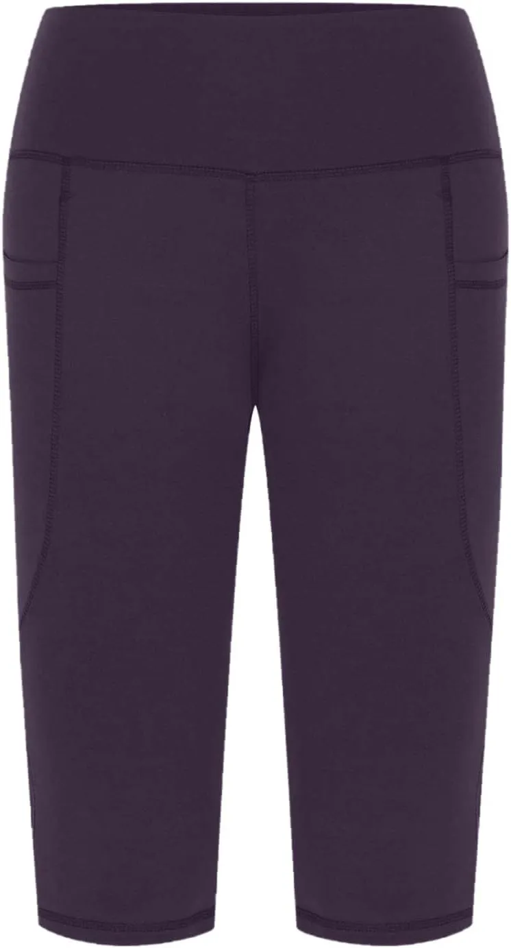 Womens Capri Leggings, Women's Casual Knee Length Capris Workout Summer High Waist Yoga Pants Soft Solid Short Leggings