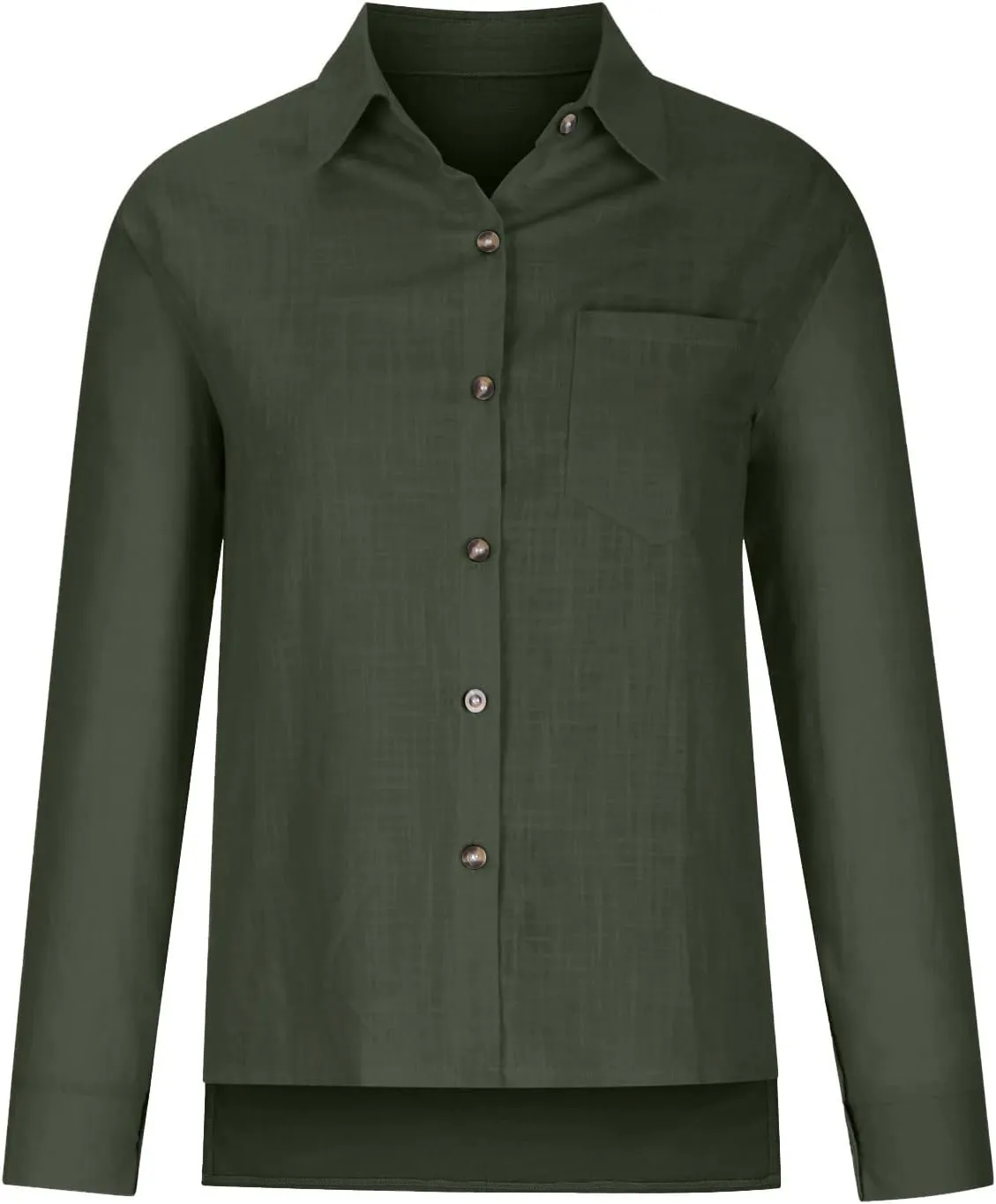 Womens Cotton Linen Button Down Shirts Long Sleeve Collared Gauze Blouses Business Casual Tshirts Loose Summer Tops