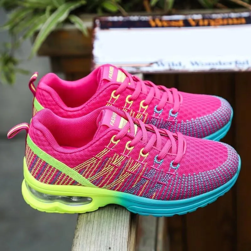 Women's Fashion Mixed Color Mesh Sneakers for Walking Sport