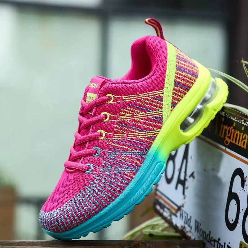 Women's Fashion Mixed Color Mesh Sneakers for Walking Sport