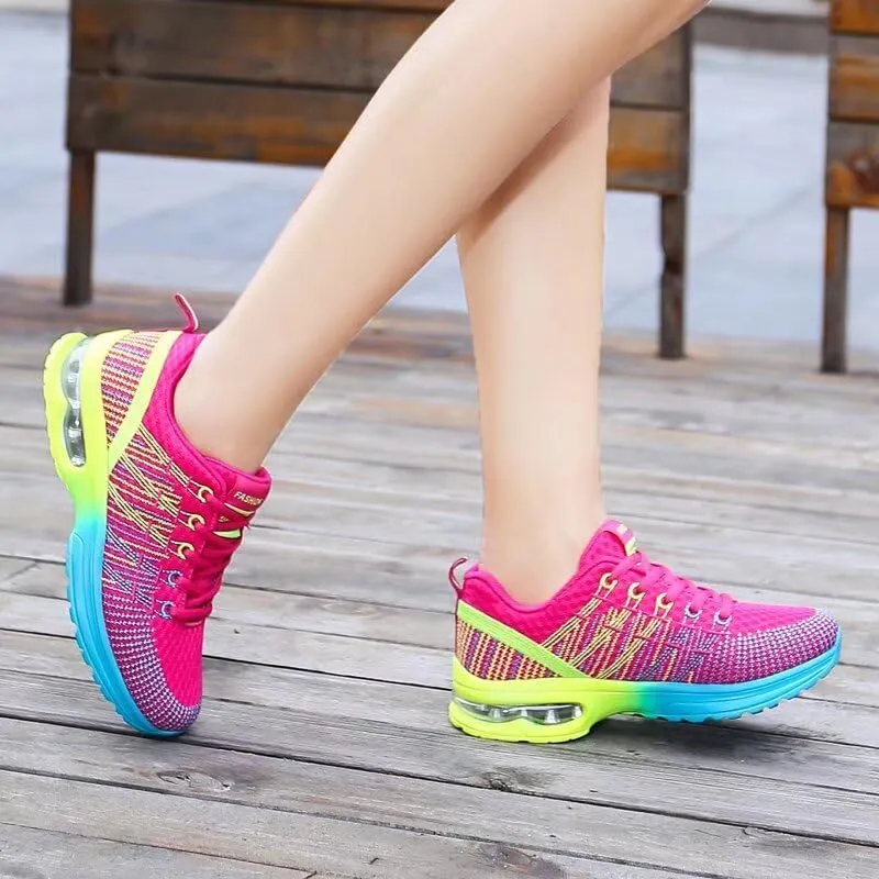 Women's Fashion Mixed Color Mesh Sneakers for Walking Sport