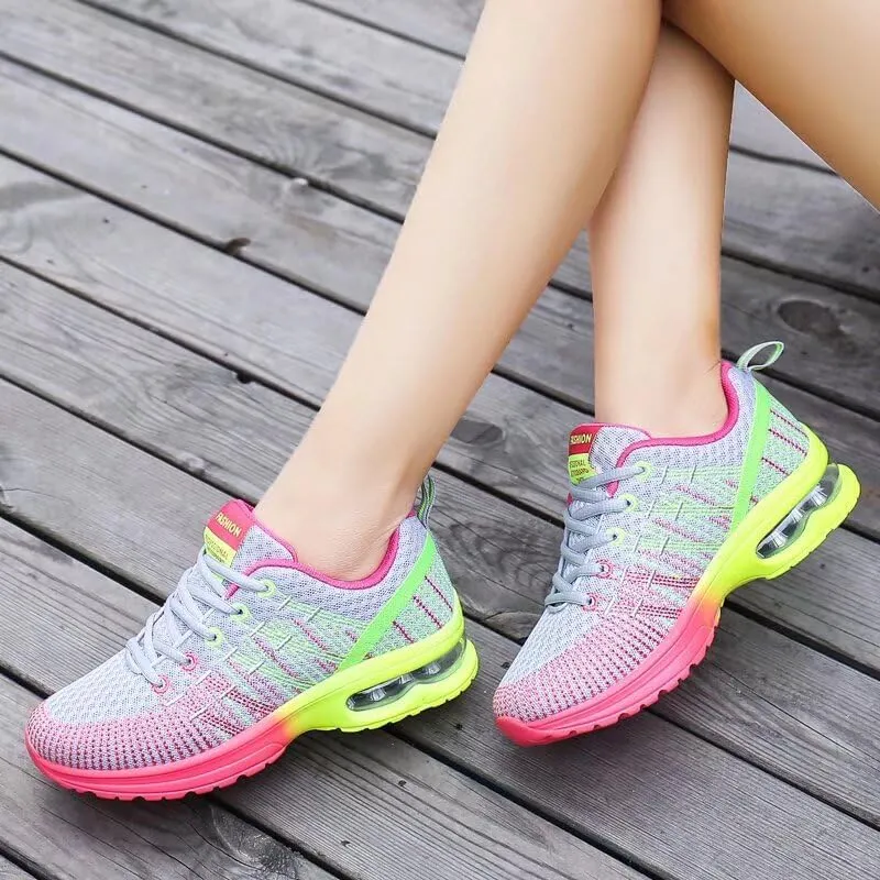 Women's Fashion Mixed Color Mesh Sneakers for Walking Sport