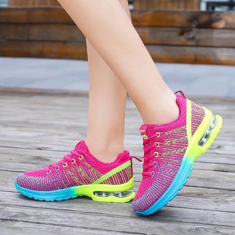 Women's Fashion Mixed Color Mesh Sneakers for Walking Sport