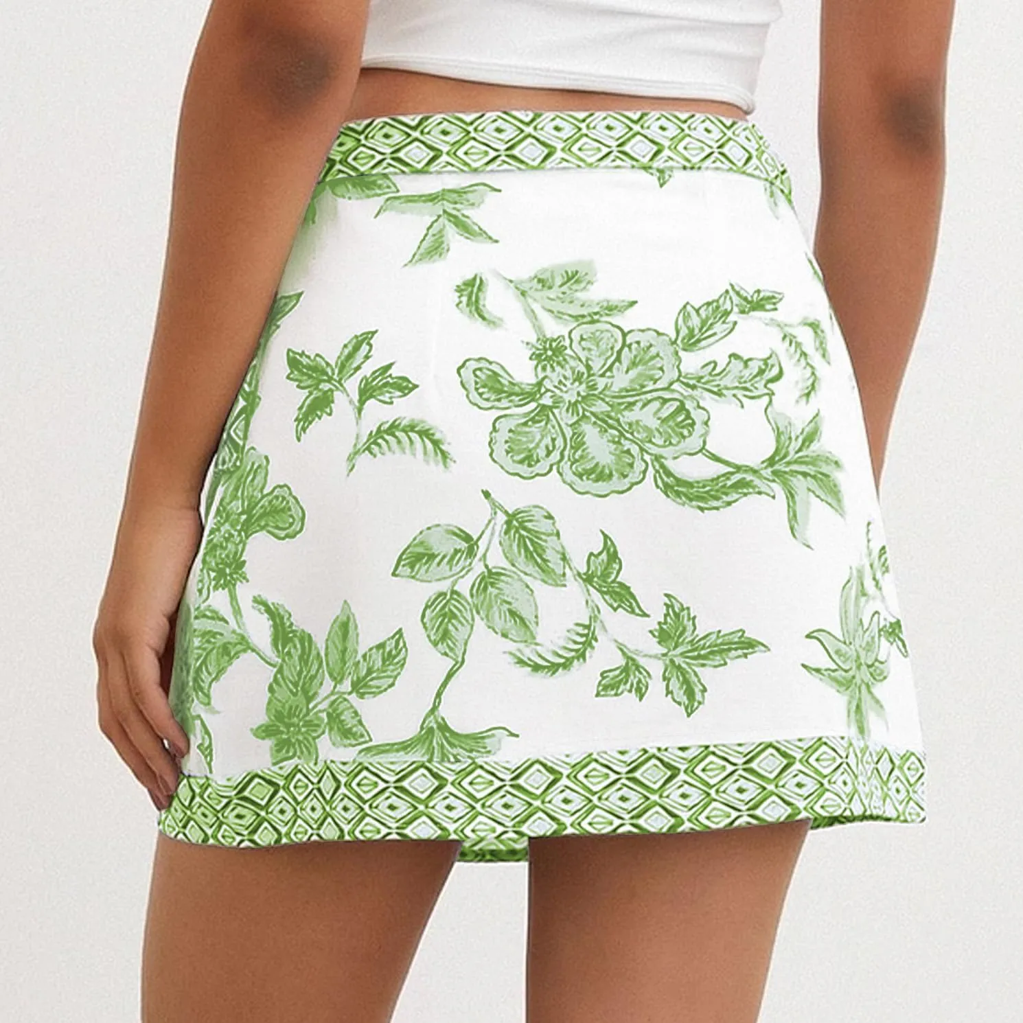 Womens Floral Wrap Mini Skirt Summer Beach Short Skirt Casual Knot Side High Waist A Line Vacation Outfits Skirts