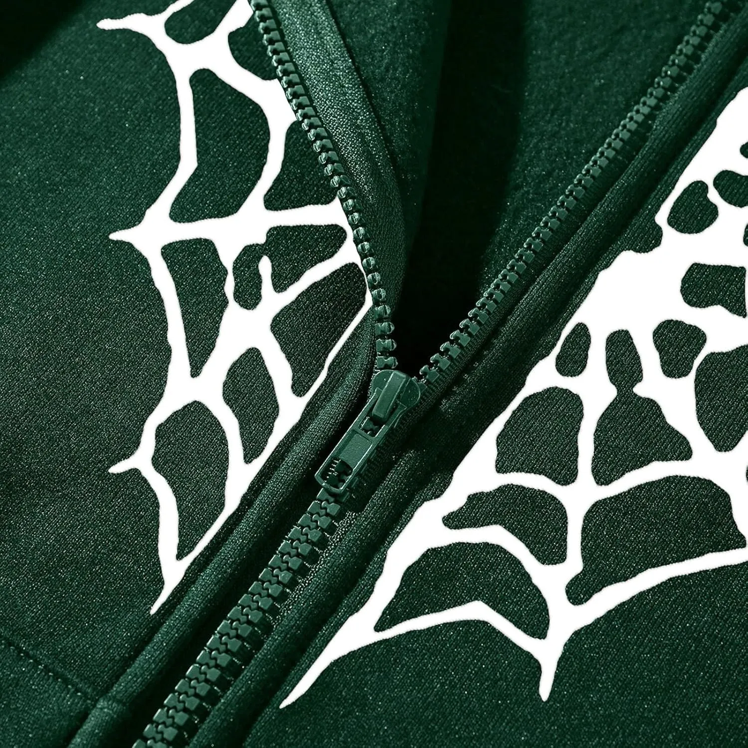 Women's Halloween Zip Up Hoodie Funny Spider Net Graphic Y2K Oversized Sweatshirt Goth Punk Jackets Streetwear