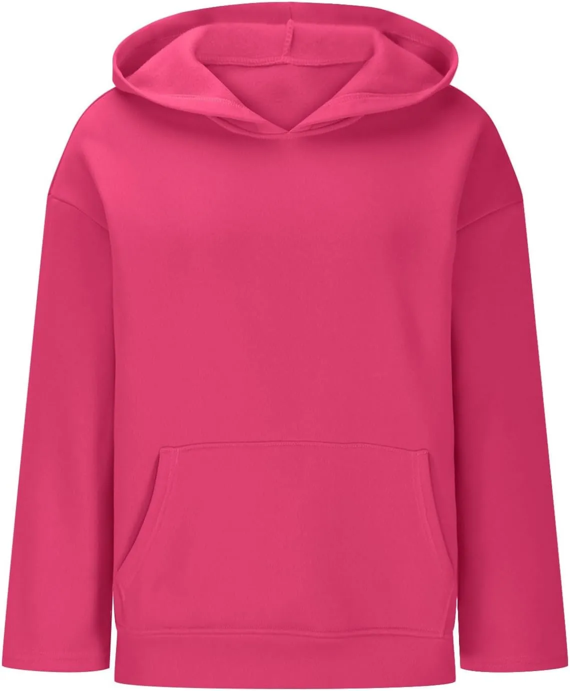 Womens Hoodie 2024 Oversized Sweatshirt Fleece Soft Hoodie Sweatshirts Solid Color Long Sleeve Pullover Top With Pocket