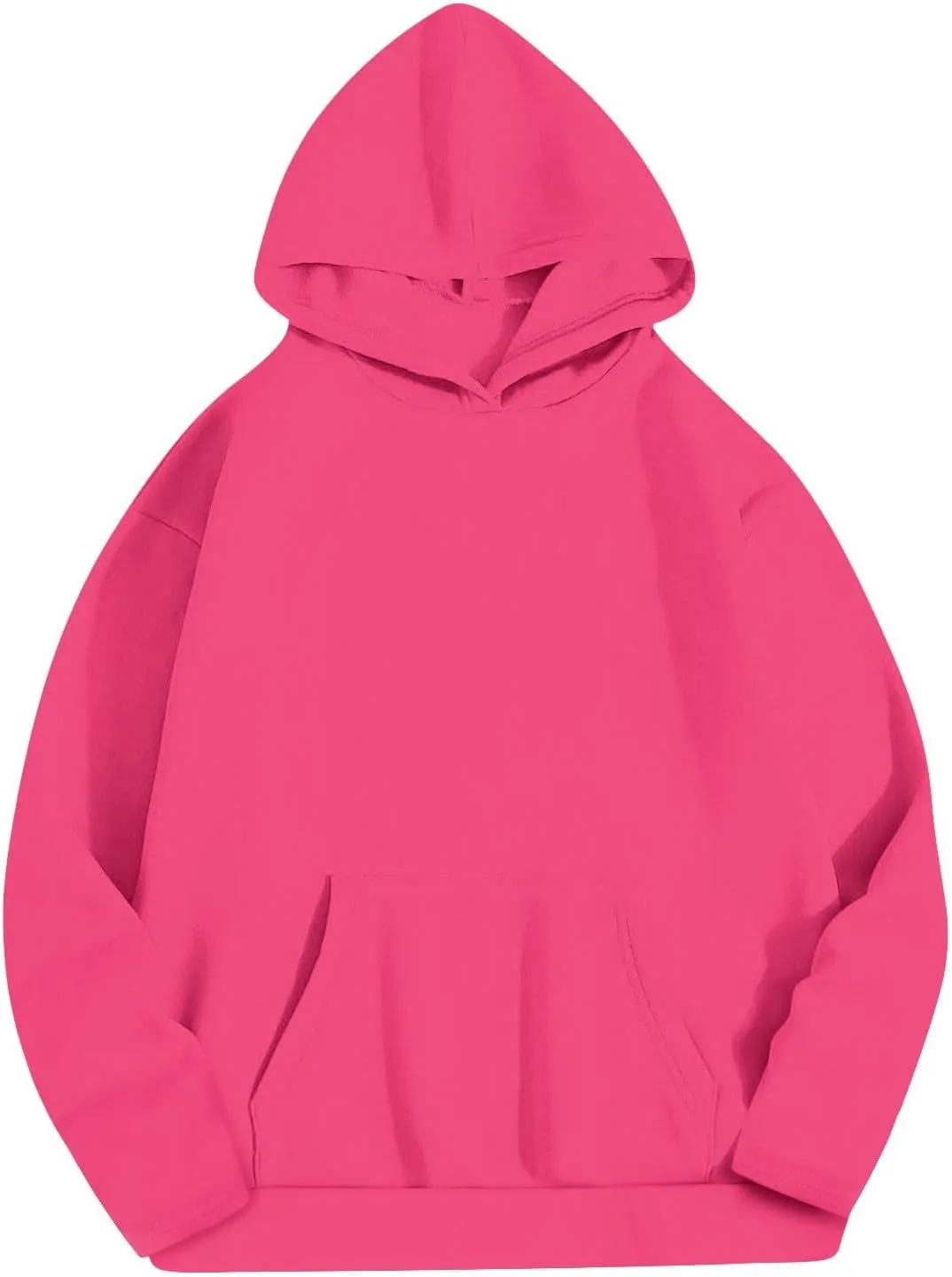 Womens Hoodie 2024 Oversized Sweatshirt Fleece Soft Hoodie Sweatshirts Solid Color Long Sleeve Pullover Top With Pocket