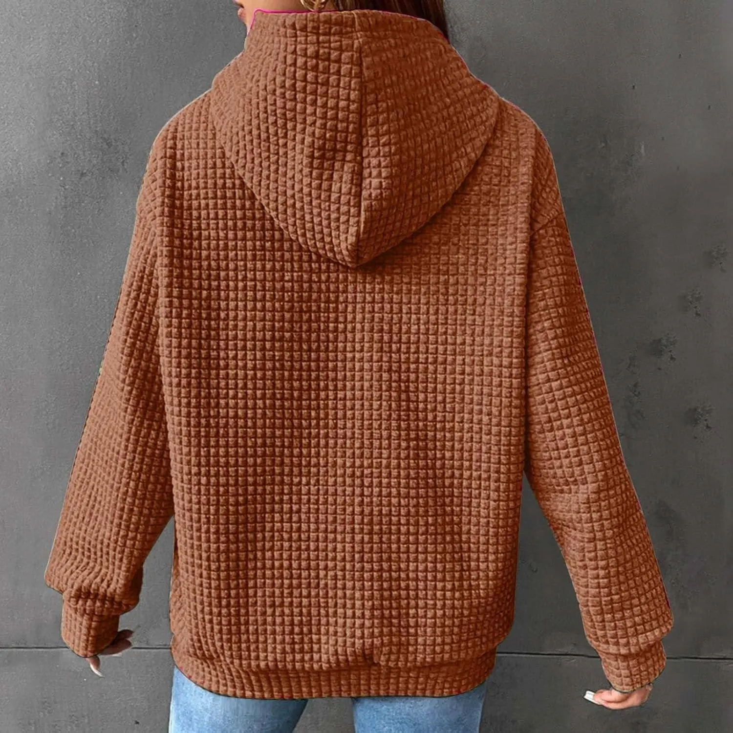 Womens Hoodies Pullover Long Sleeve Oversized Sweatshirt Fall Outfits Drawstring Hooded Sweatshirts with Pocket