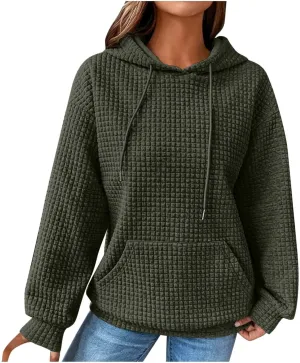 Womens Hoodies Pullover Long Sleeve Oversized Sweatshirt Fall Outfits Drawstring Hooded Sweatshirts with Pocket