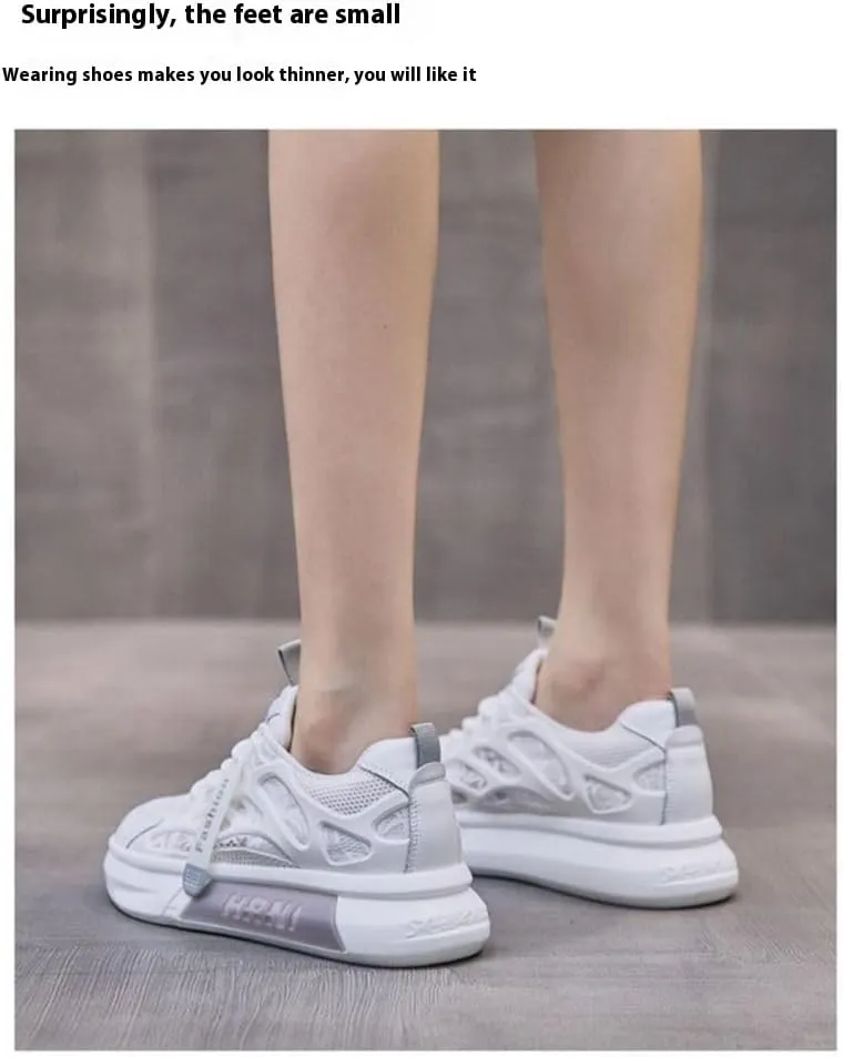 Womens Non-Slip Sports Shoe Color-Blocked Mesh Breathable Running Shoes Lightweight Thick Soft Sole Sneakers