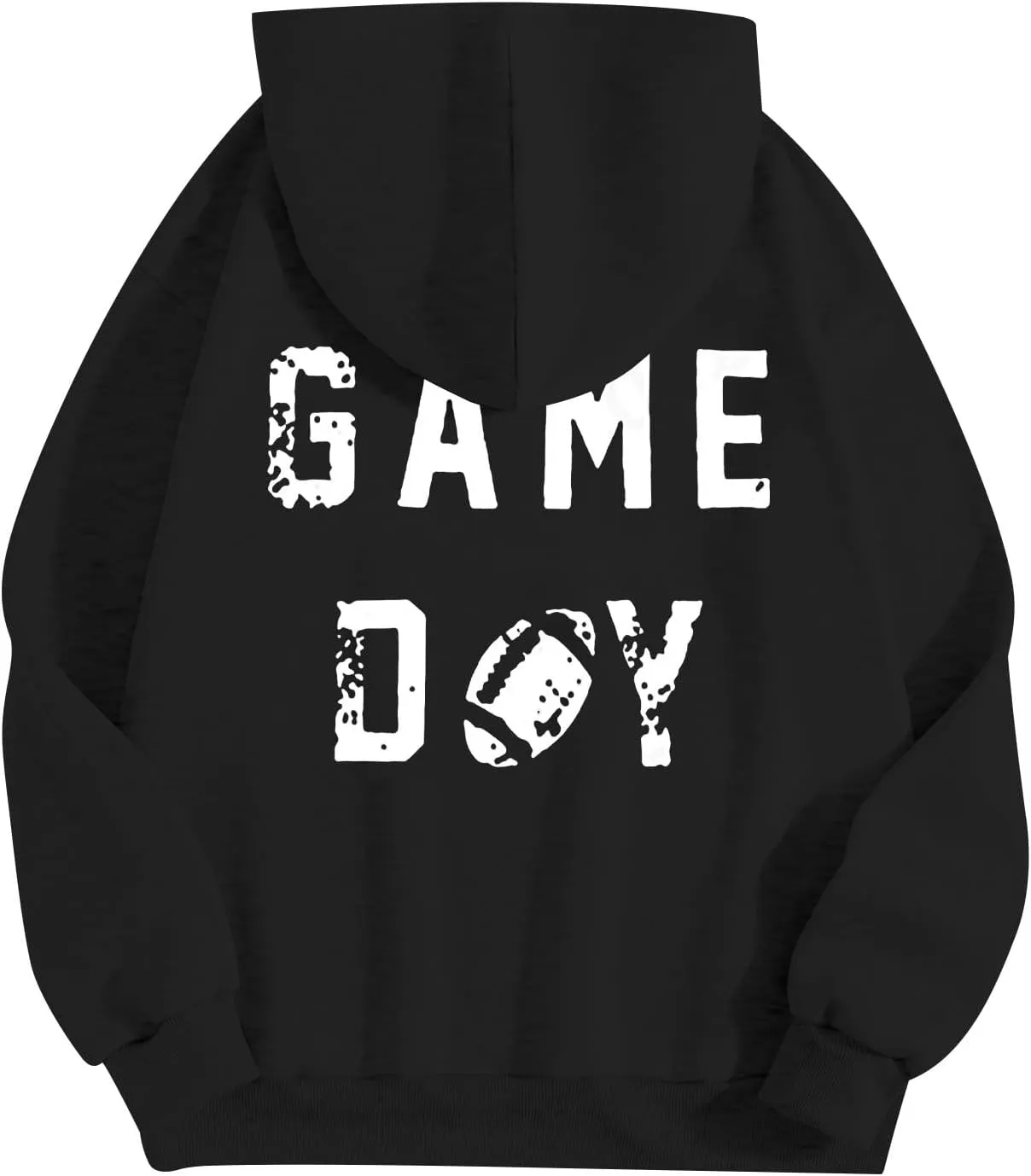 Women's Novelty Letter Print Zip Up Hoodies Hip Hop Basic Autumn Winter Oversized Baggy Drawstring Pullover with Pockets