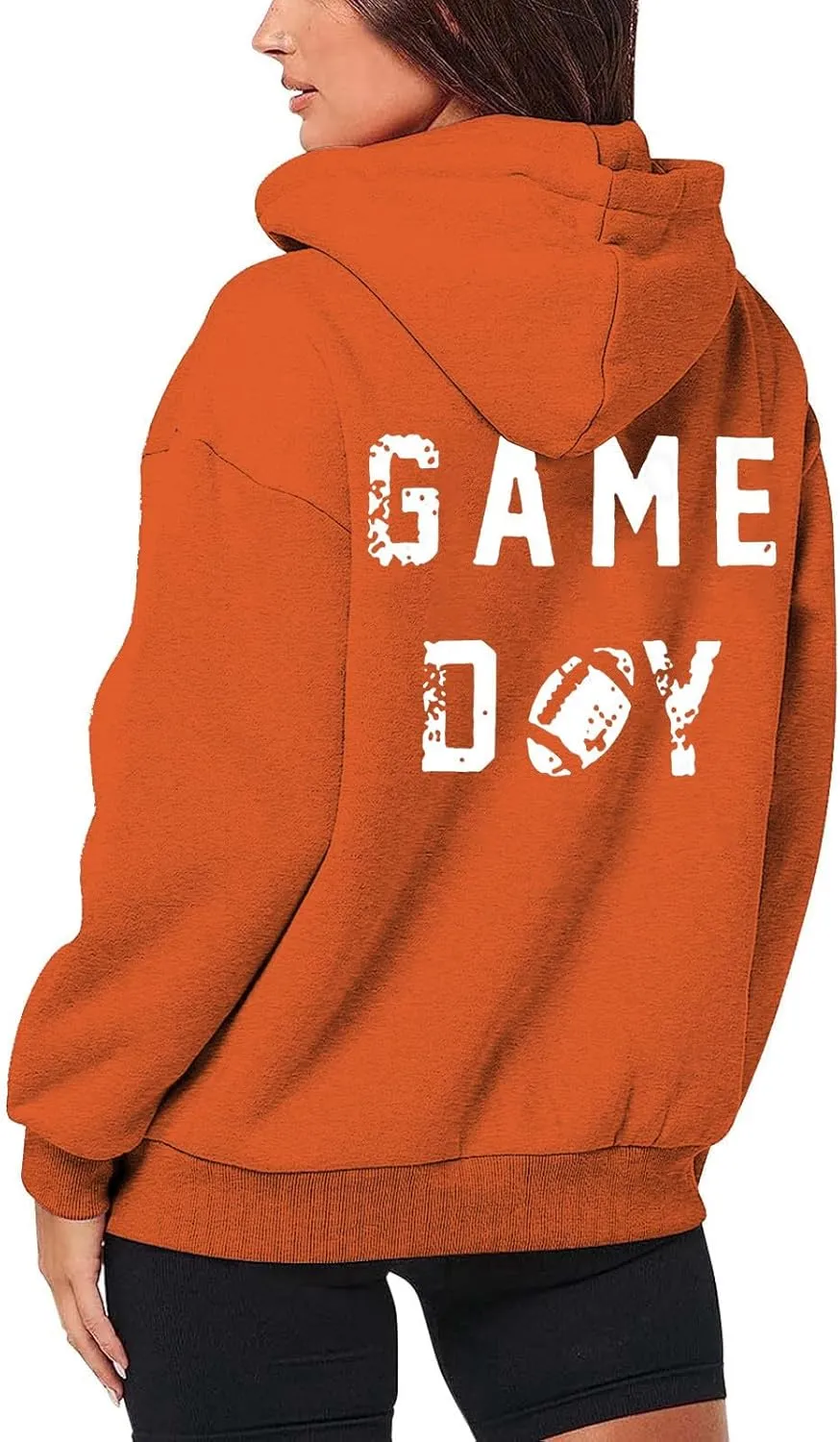 Women's Novelty Letter Print Zip Up Hoodies Hip Hop Basic Autumn Winter Oversized Baggy Drawstring Pullover with Pockets
