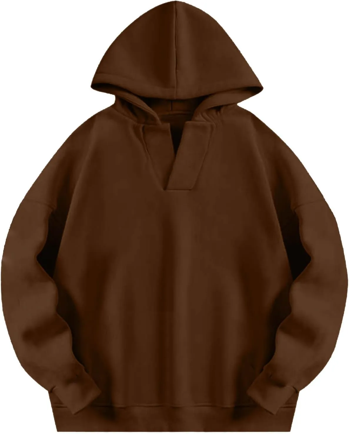 Womens Oversized Hoodies Fleece Long Sleeve Sweatshirts Lapel V Neck Casual Sweaters Pullover Fall Fashion Outfits 2024