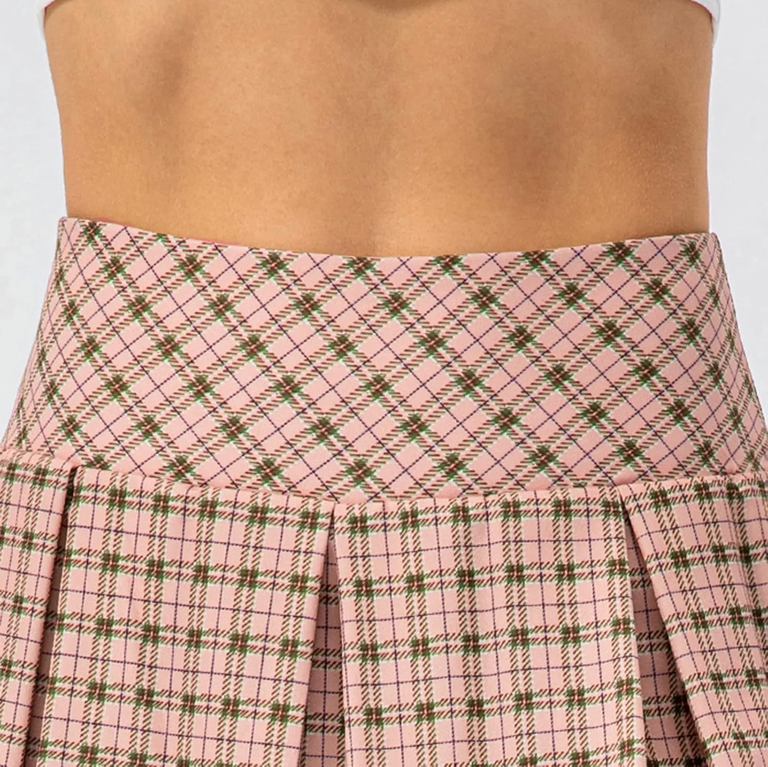 Women's Plaid Shorts Pleated High Waisted Mini Skirts Shorts Running Workout Daily Lounge Comfy Fitted Shorts