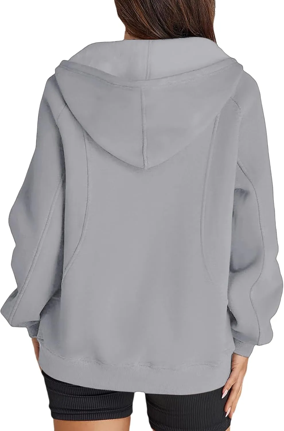 Womens Quarter Zip Sweatshirts Solid Oversized Hoodies Casual Comfy Long Sleeve Pullover Tops Fall Winter Outfits 2024