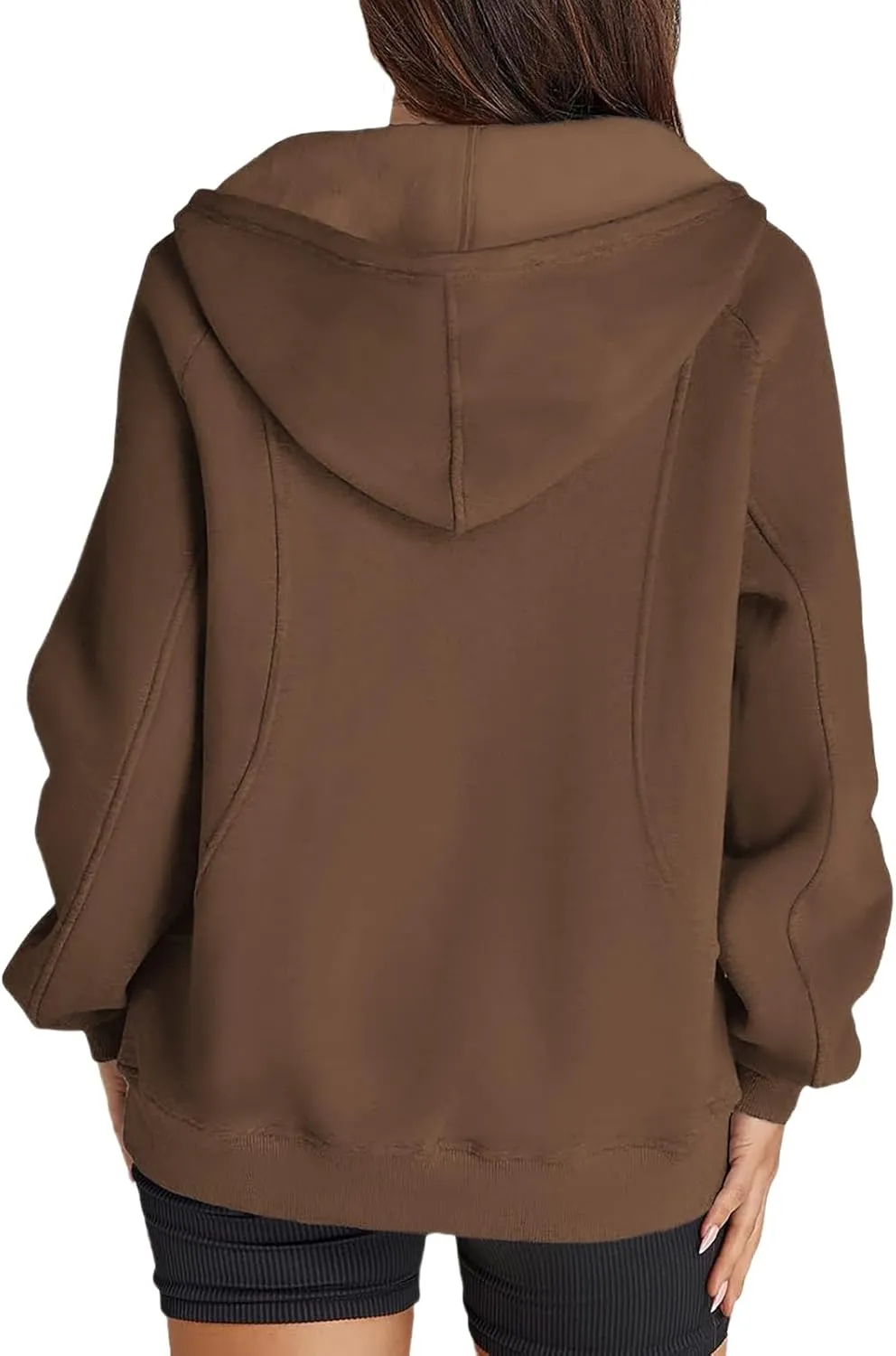 Womens Quarter Zip Sweatshirts Solid Oversized Hoodies Casual Comfy Long Sleeve Pullover Tops Fall Winter Outfits 2024