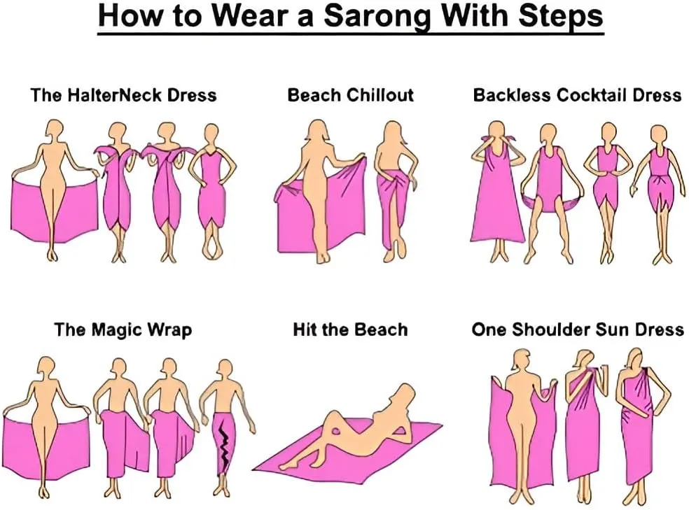 Women's Sarong Wraps For Women Beach Cover Up Skirt Swimsuit Wrap Pareo Coverups