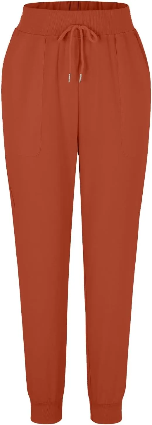 Womens Tapered Pants, Casual Linen Pants Women Drawstring Back Elastic Waist Pants Business Casual Pants Teacher Trousers