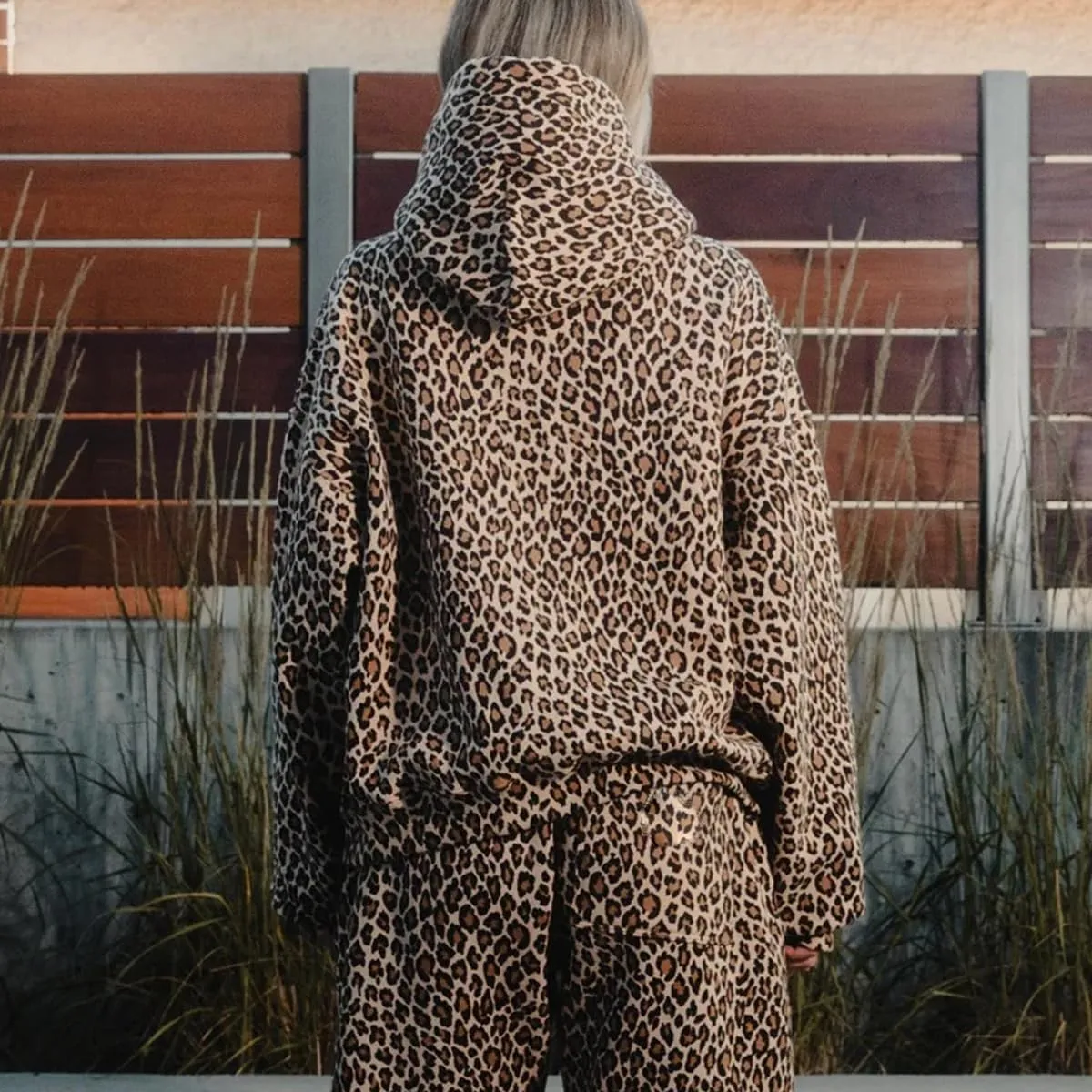 Womens Y2k Oversized Graphic Leopard Cheetah Print Hoodie Pullover Sweatshirt Casual Hoodies Trendy Streetwear