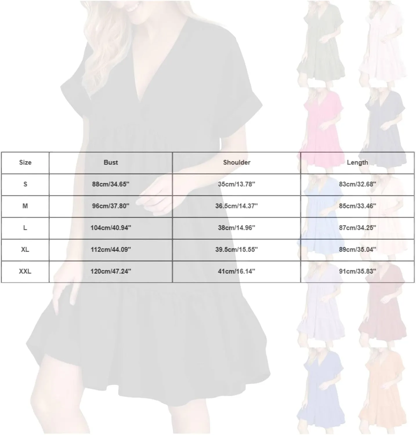 XOWRTE Womens Summer Dress V Neck Short Sleeve Ruffle Hem Tiered Flowy Swing Midi Dresses 2025 Trendy Smock Beach Sundress