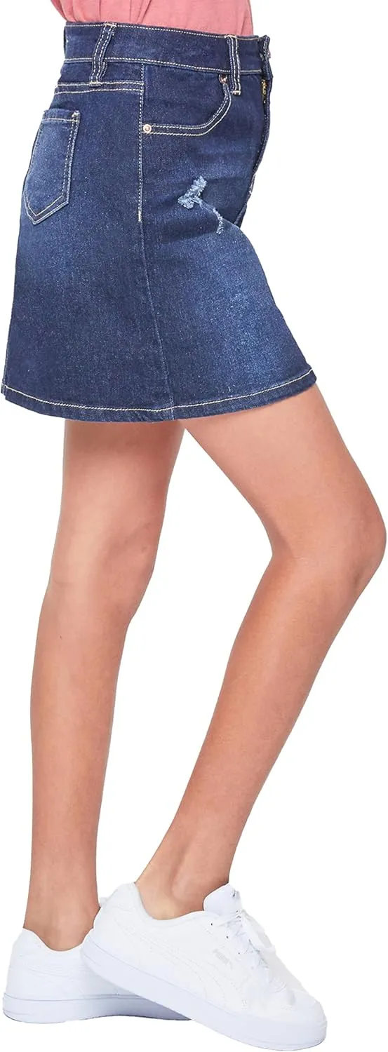 YMI Girls High-Rise Essential Denim Skirt