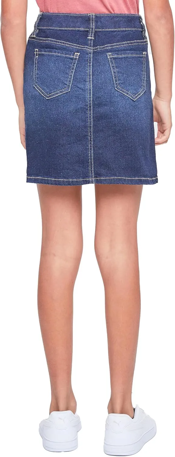 YMI Girls High-Rise Essential Denim Skirt