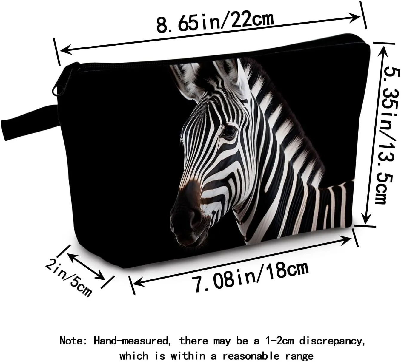 Zebra Makeup Bag for Women Travel Cosmetic Organizer Bag Teacher Appreciation Gifts Small Zipper Toiletry Bag