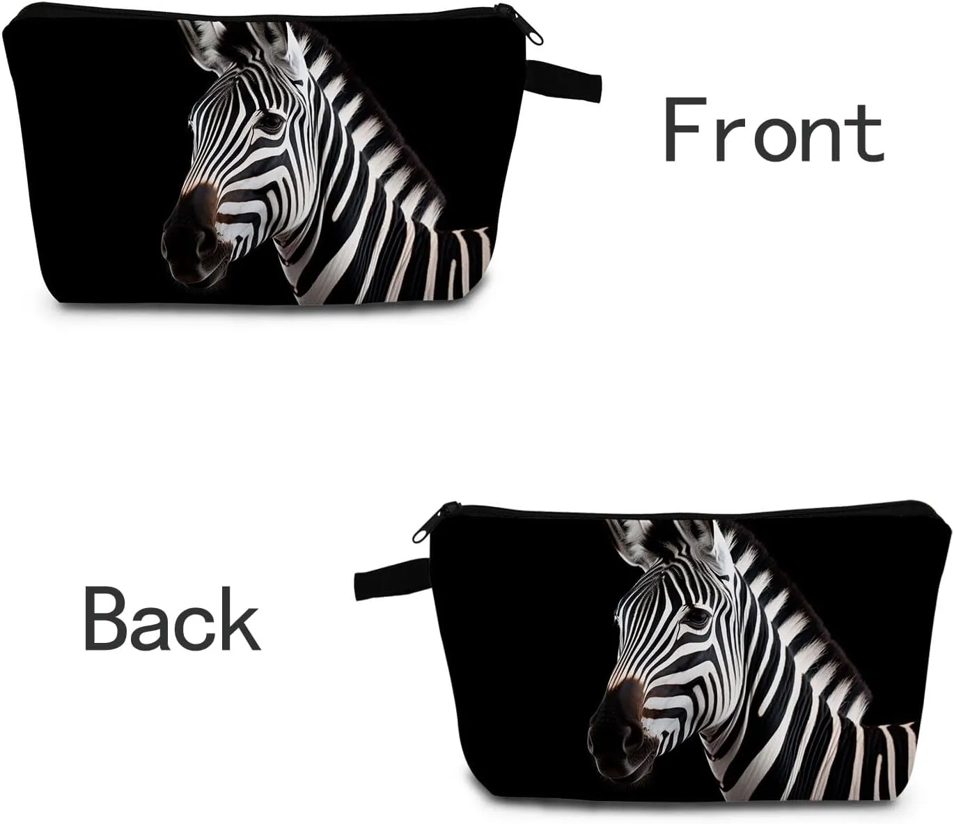 Zebra Makeup Bag for Women Travel Cosmetic Organizer Bag Teacher Appreciation Gifts Small Zipper Toiletry Bag