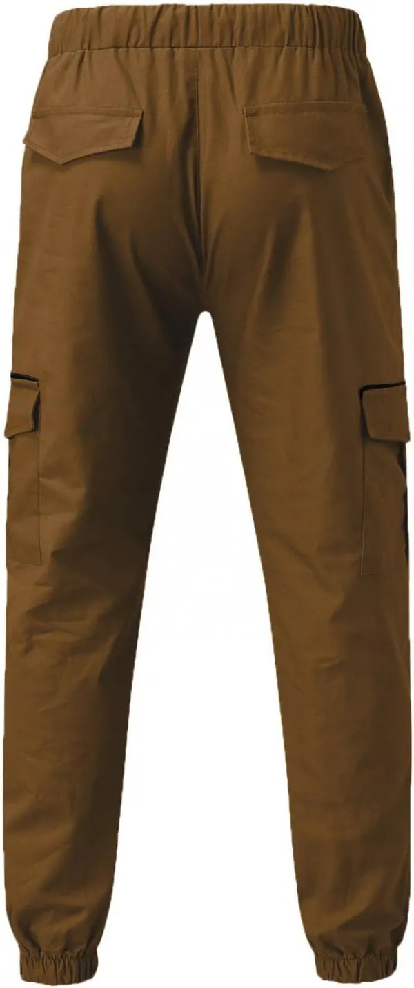 ZHUER Men's Cargo Pants Casual Joggers Pants Stretch Drawstring Sweatpants Cotton Chino Pants Slim Fit Gym Workout Pants