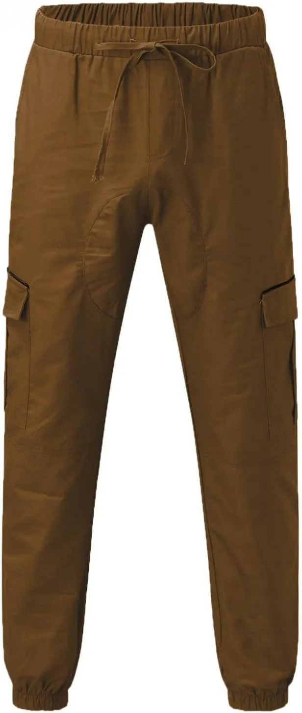ZHUER Men's Cargo Pants Casual Joggers Pants Stretch Drawstring Sweatpants Cotton Chino Pants Slim Fit Gym Workout Pants
